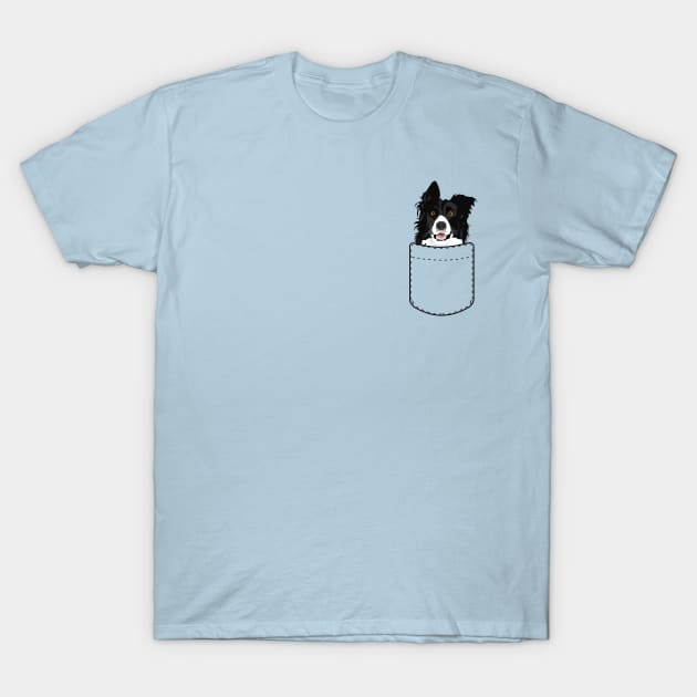 Border Collie In Pocket - Border Collie - T-Shirt | TeePublic